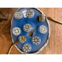 Пуговицы прозрачные с серо-жемчужными вставками и серебристым металлом