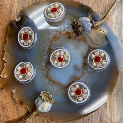 Пуговицы прозрачные с цветными вставками