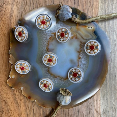 Пуговицы прозрачные с цветными вставками