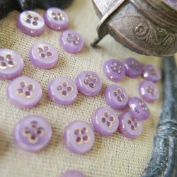 Пуговицы рубашечные сиреневые с золотистой надписью Elegant