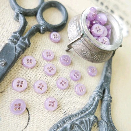 Пуговицы рубашечные сиреневые с золотистой надписью Elegant