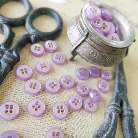 Пуговицы рубашечные сиреневые с золотистой надписью Elegant