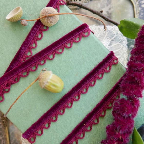 Тесьма бархатная с ажурным краем