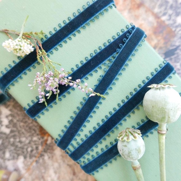 Тесьма бархатная с ажурными петельками по краям