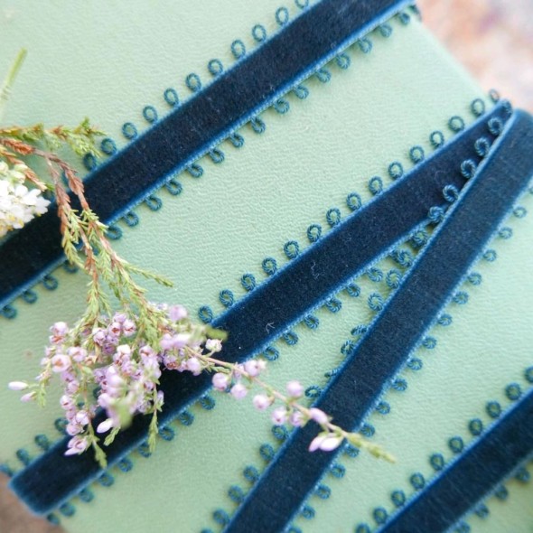 Тесьма бархатная с ажурными петельками по краям