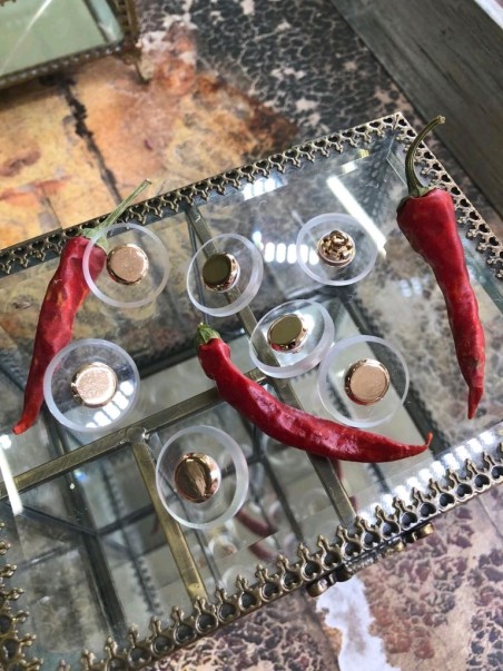 Пуговицы прозрачные пластик с металлом