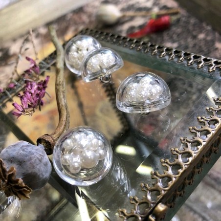 Пуговицы пластик объёмные прозрачные на ножке