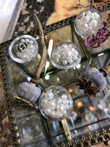 Пуговицы объёмные прозрачные на ножке