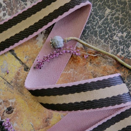 Тесьма сумочная плотная полосатая