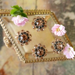 Пуговицы металлические со стразами