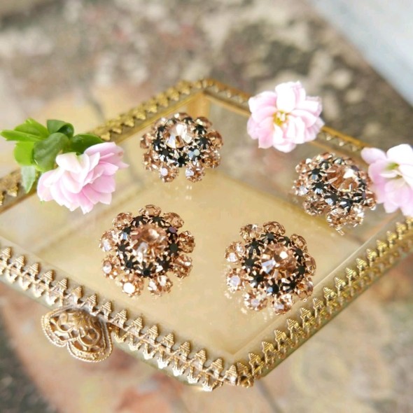 Пуговицы металлические со стразами