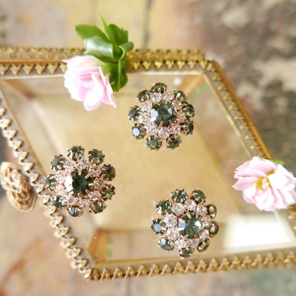 Пуговицы металлические со стразами