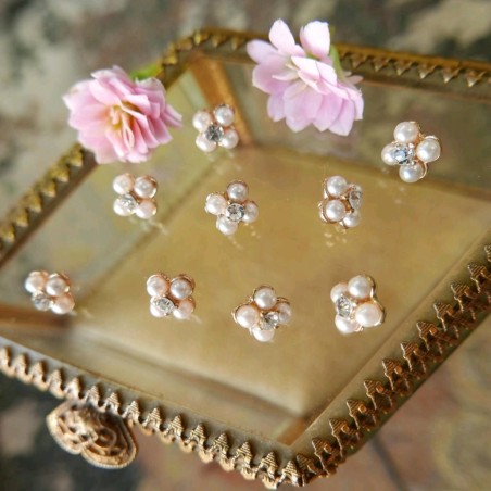 Пуговицы для одежды  жемчуг и стразы