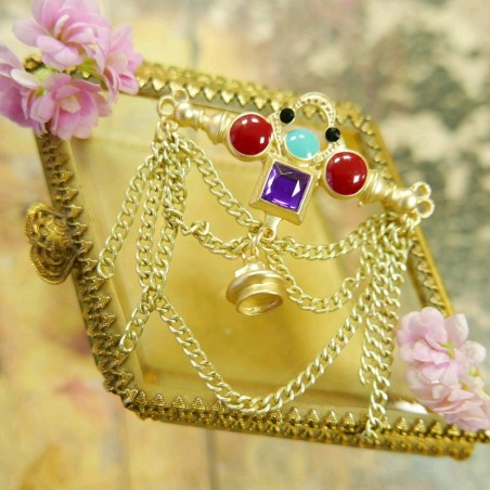 Брошь декоративная с разноцветной эмалью