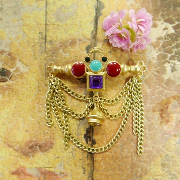 Брошь декоративная с разноцветной эмалью