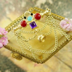 Брошь декоративная с разноцветной эмалью