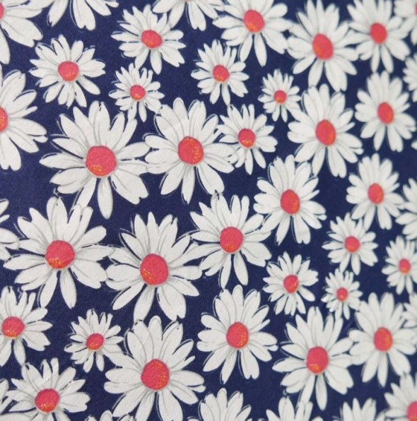 Ткань хлопок с принтом ромашки