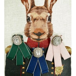 Брошь-бант из плотной репсовой ленты с контрастной каймой