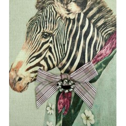 Брошь бант в клетку