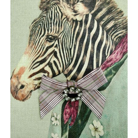 Брошь бант в клетку