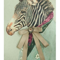 Брошь-бант из репсовой ленты с декором