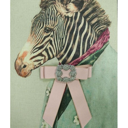 Розовый брошь-бант из плотной репсовой ленты