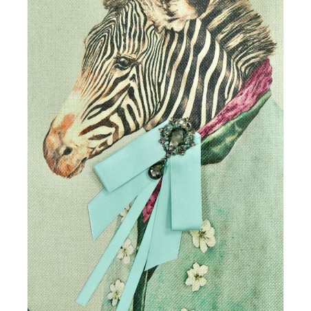 Мятный бант-брошь на булавке