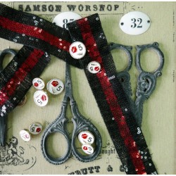 Тесьма с пайетками на сетке