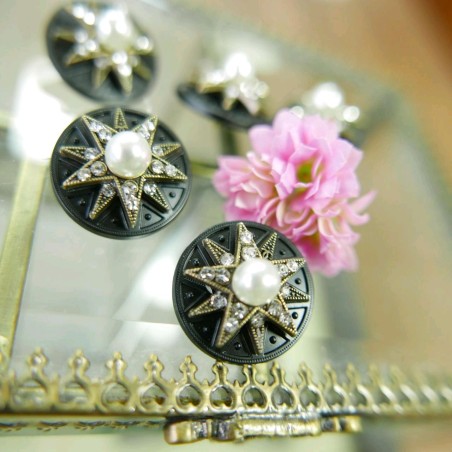 Пуговицы звёзды с жемчугом