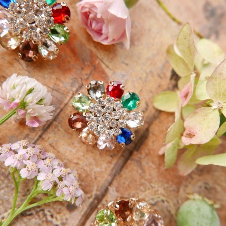 Пуговицы с разноцветными камешками