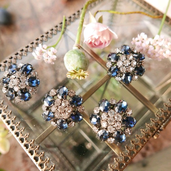 Пуговицы металлические со стразами