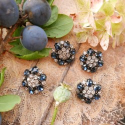 Пуговицы металлические со стразами