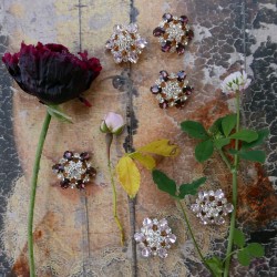 Пуговицы с цветными кристаллами