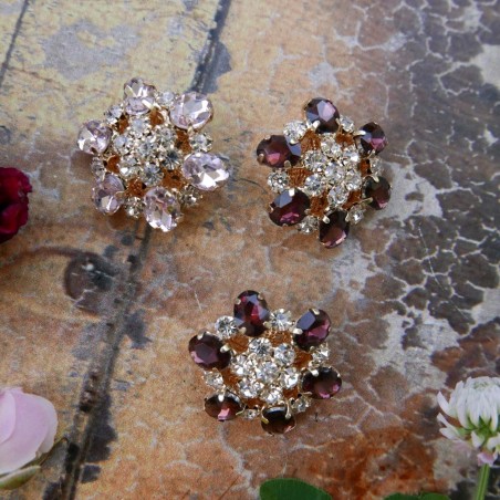 Пуговицы с цветными кристаллами