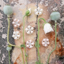 Металлические пуговицы с жемчугом