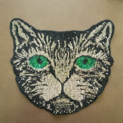 Нашивка с пайетками кошка