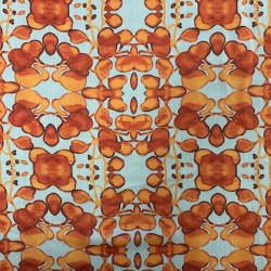 Ткань шифон жатый с ярким растительным принтом