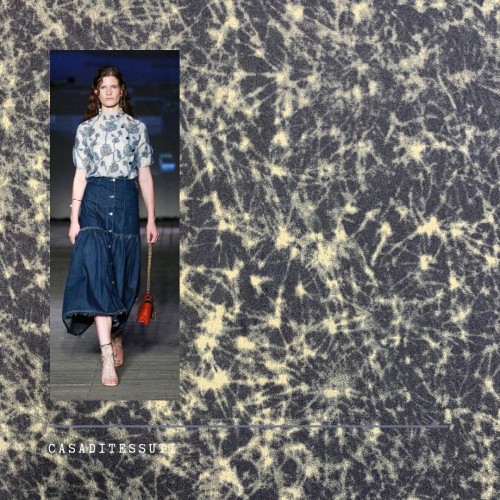 Ткань хлопковая джинса с принтом тай-дай