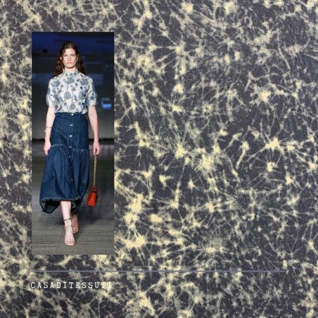 Ткань хлопковая джинса с принтом тай-дай