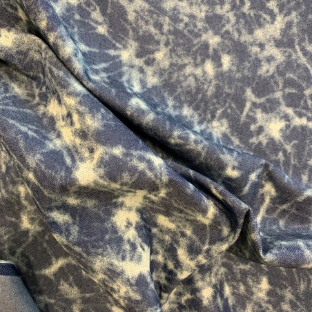 Ткань хлопковая джинса с принтом тай-дай