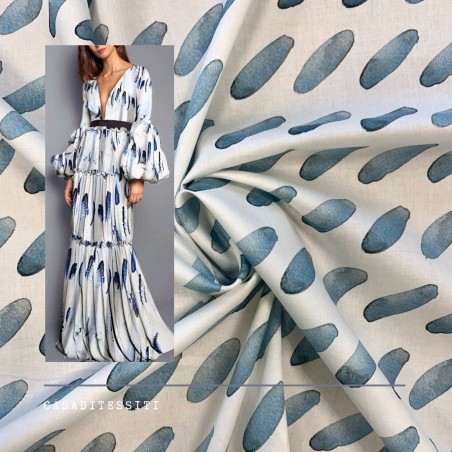 Ткань хлопок с акварельным принтом