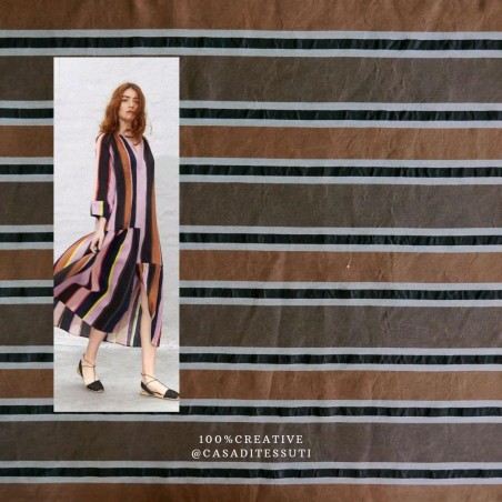 Ткань лён с хлопком в полоску