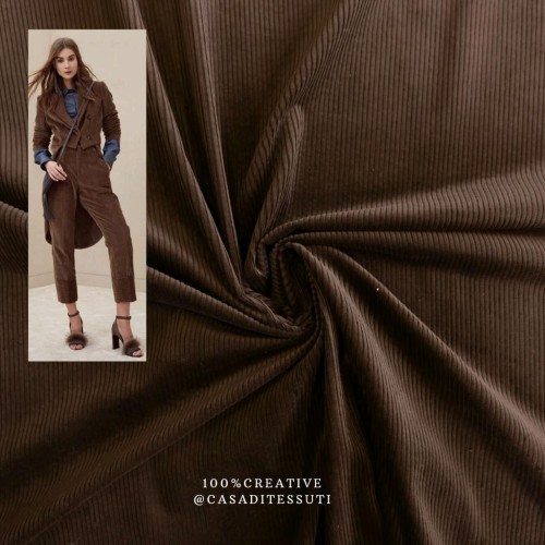 Вельвет хлопковый шоколадно-коричневого цвета 2