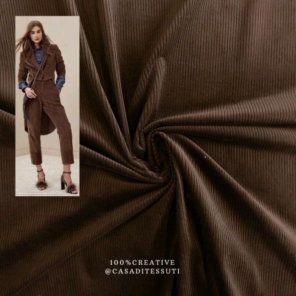 Вельвет хлопковый шоколадно-коричневого цвета