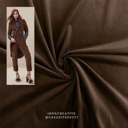 Вельвет хлопковый шоколадно-коричневого цвета