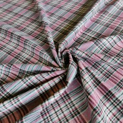 Ткань костюмная в клетку с шерстью в составе