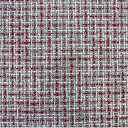 Ткань твид серый с добавлением красных и молочных нитей
