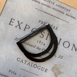 Полукольцо металлическое двойное цвета темного серебра