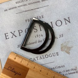 Полукольцо металлическое двойное цвета темного серебра