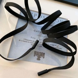 Шнурки для одежды черные с матовыми концевиками